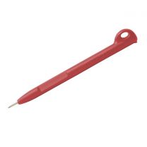 Detectable One-Piece Pens (Pack of 50) - Blue Ink, Red Housing, Lanyard